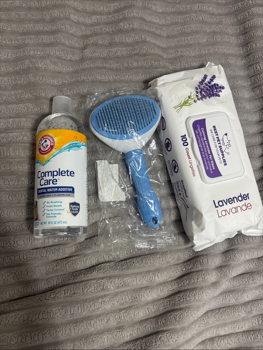 Pet Wipes, Brush and Dental Solution